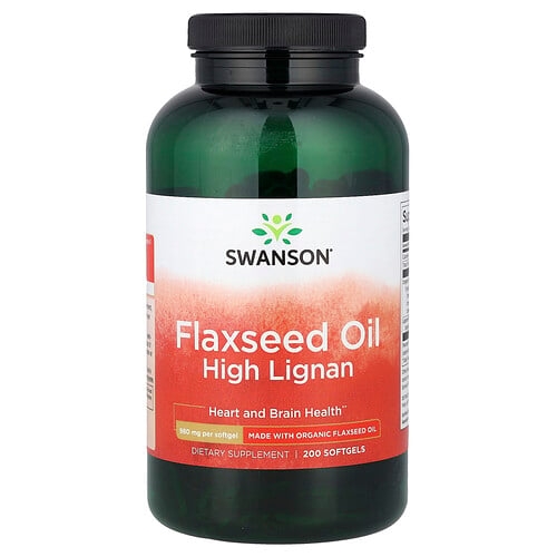 스완슨 비타민 Swanson Vitamins, 아마씨유 하이 리그난, 소프트젤 200정 상세 이미지