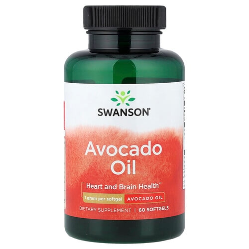 스완슨 비타민 Swanson Vitamins, 아보카도 오일, 1g, 소프트젤 60정 상세 이미지