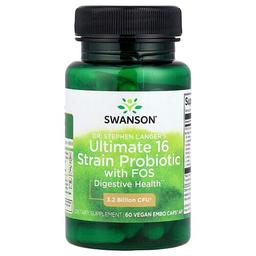 스완슨 비타민 Swanson Vitamins, 에린 스토크스 스테펜 랭거 얼티밋 16종 프로바이오틱, FOS 함유, 비건 EMBO Caps® AP 60정