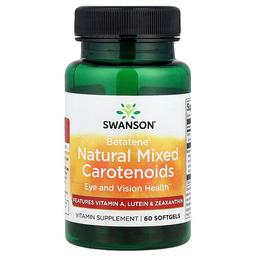 스완슨 비타민 Swanson Vitamins, Betatene® 천연 혼합 카로티노이드, 소프트젤 60정