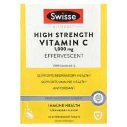 스위즈 Swisse, Ultiboost™, 고강도 비타민C, 딸기 맛, 1,000mg, 튜브 3개, 발포성정 20정 각