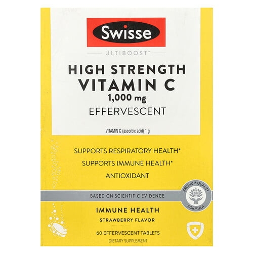 스위즈 Swisse, Ultiboost™, 고강도 비타민C, 딸기 맛, 1,000mg, 튜브 3개, 발포성정 20정 각 상세 이미지