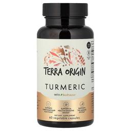 Terra Origin, 강황, BioPerine 함유, 베지 캡슐 60정