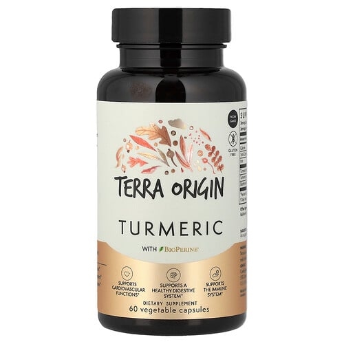 Terra Origin, 강황, BioPerine 함유, 베지 캡슐 60정 상세 이미지