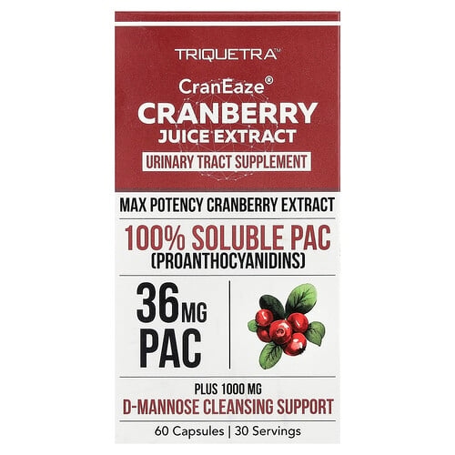 Triquetra Health, CranEze®, 크랜베리즙 추출물, 캡슐 60정 상세 이미지