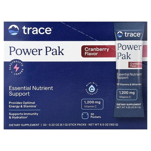 트레이스 미네랄 리서치 Trace, 파워 팩, 크랜베리, 30팩, 각 6.1g(0.22oz) 상세 이미지