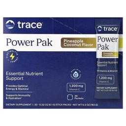 트레이스 미네랄 리서치 Trace, 파워 팩, 파인애플 코코넛, 스틱 팩 30개, 개당 6.1g(0.22oz)