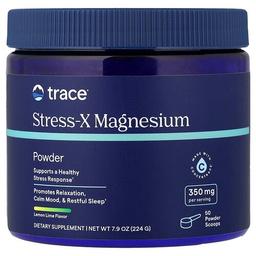트레이스 미네랄 리서치 Trace, Stress-X, 마그네슘 분말, 레몬 라임, 7.9mg, 224g(224oz)