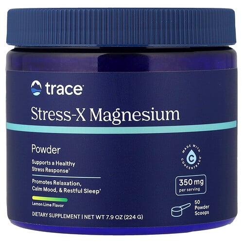 트레이스 미네랄 리서치 Trace, Stress-X, 마그네슘 분말, 레몬 라임, 7.9mg, 224g(224oz) 상품 이미지