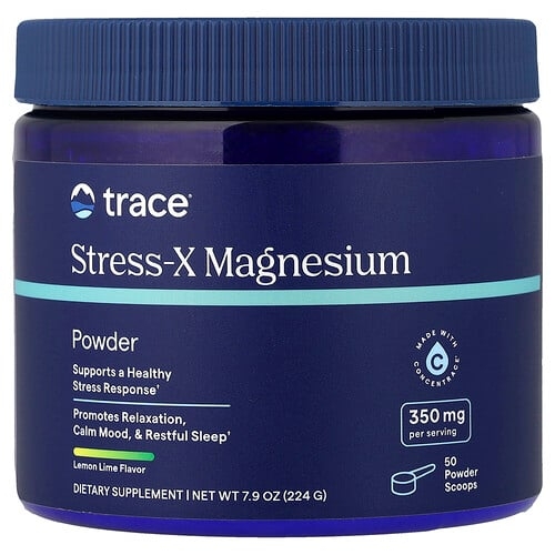 트레이스 미네랄 리서치 Trace, Stress-X, 마그네슘 분말, 레몬 라임, 7.9mg, 224g(224oz) 상세 이미지