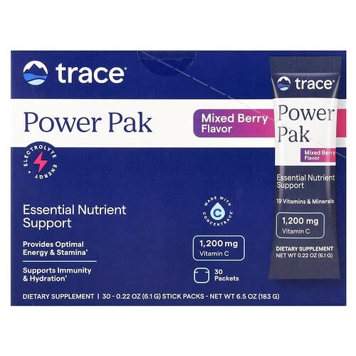트레이스 미네랄 리서치 Trace, 파워 팩, 믹스 베리, 30팩, 각 6.1g(0.22oz) 상세 이미지