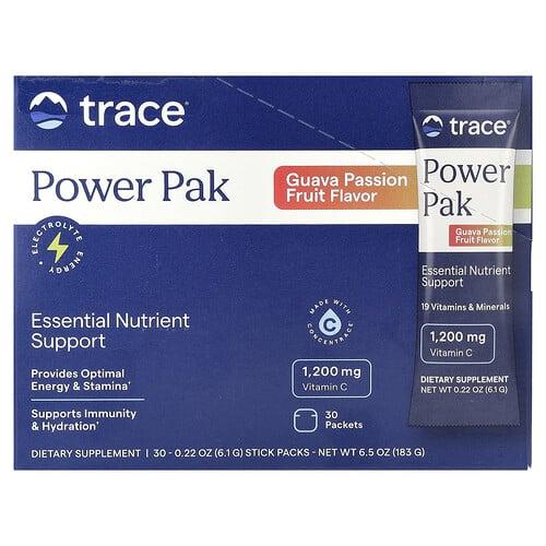 트레이스 미네랄 리서치 Trace, 파워 팩, 구아바 패션프루트, 스틱팩 30개, 각 6.1g(0.22oz) 상품 이미지