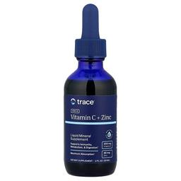 트레이스 미네랄 리서치 Trace, 이온성 비타민C + 아연, 액상 미네랄 보충제, 59ml(2fl oz)
