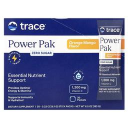 트레이스 미네랄 리서치 Trace, 파워 팩, 설탕 무함유, 오렌지 망고, 30팩, 개당 6.1g(0.22oz)