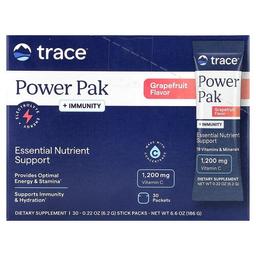 트레이스 미네랄 리서치 Trace, PowerPak + 면역력, 자몽, 스틱팩 30개, 각 6.2g(0.22oz)