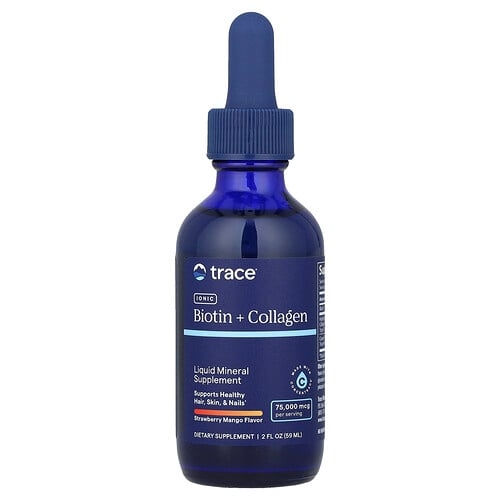 트레이스 미네랄 리서치 Trace, 이온성 비오틴 + 콜라겐, 딸기 망고, 75,000mcg, 59ml(2fl oz) 상세 이미지