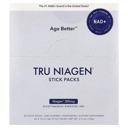 트루 나이아젠 Tru Niagen, NAD+, 니코틴아마이드 리보사이드, 무맛, 스틱팩 30개, 각 4g(0.14oz)
