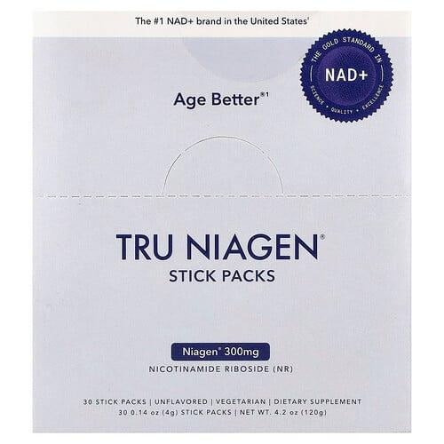 트루 나이아젠 Tru Niagen, NAD+, 니코틴아마이드 리보사이드, 무맛, 스틱팩 30개, 각 4g(0.14oz) 상품 이미지