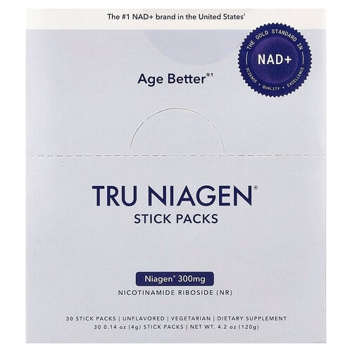 트루 나이아젠 Tru Niagen, NAD+, 니코틴아마이드 리보사이드, 무맛, 스틱팩 30개, 각 4g(0.14oz) 상세 이미지