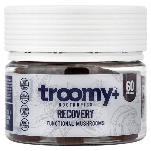 Troomy Nootropics, Recovery, Functional Mushrooms Gummies, Harvest Berry Acai, 60 Gummies, 9.52 oz (270 g) 상세 이미지