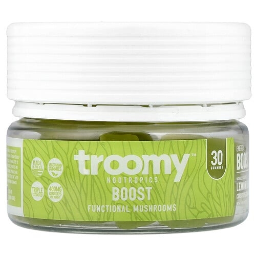 Troomy Nootropics, 부스트, 기능성 버섯 구미젤리, 레몬 라임 맛, 구미젤리 30개 상세 이미지