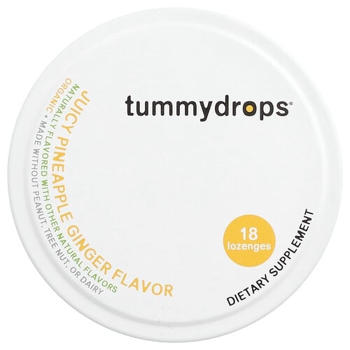 터미드랍 Tummydrops, 유기농 드롭, 쥬시 파인애플 생강, 사탕 정제 18정 상세 이미지