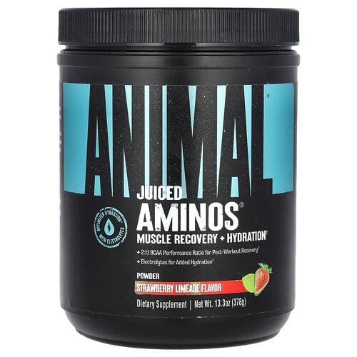 애니멀 Animal, Juiced Aminos®, 딸기 라임에이드, 378g(13.3oz) 상세 이미지