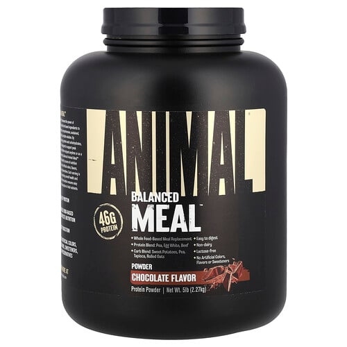 애니멀 Animal, Balanced Meal™, 프로틴 파우더, 초콜릿, 2.27kg(5lbs) 상세 이미지