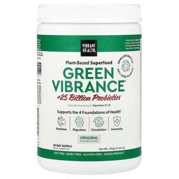 바이브랜트 헬스 Vibrant Health, Green Vibrance® +250억 프로바이오틱, 버전 21.0, 330g(11.64oz)