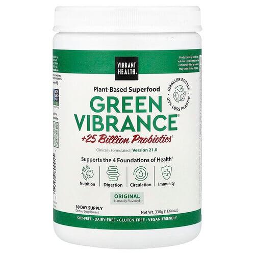 바이브랜트 헬스 Vibrant Health, Green Vibrance® +250억 프로바이오틱, 버전 21.0, 330g(11.64oz) 상품 이미지