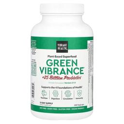 바이브랜트 헬스 Vibrant Health, Green Vibrance® +250억 프로바이오틱, 버전 21.0, 베지 캡슐 240정