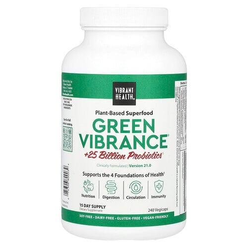 바이브랜트 헬스 Vibrant Health, Green Vibrance® +250억 프로바이오틱, 버전 21.0, 베지 캡슐 240정 상품 이미지