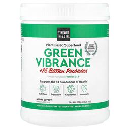 바이브랜트 헬스 Vibrant Health, Green Vibrance® +250억 프로바이오틱, 버전 21.0, 660g(23.28oz)