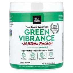 바이브랜트 헬스 Vibrant Health, Green Vibrance® +250억 프로바이오틱, 버전 21.0, 165g(5.82oz)