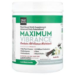 바이브랜트 헬스 Vibrant Health, Maximum Vibrance®, 버전 7.0, 바닐라 빈, 610g(21.5oz)