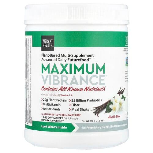 바이브랜트 헬스 Vibrant Health, Maximum Vibrance®, 버전 7.0, 바닐라 빈, 610g(21.5oz) 상품 이미지