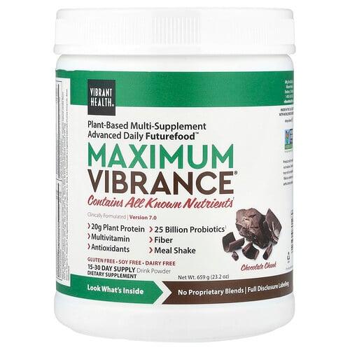 바이브랜트 헬스 Vibrant Health, Maximum Vibrance, 버전 6.1, 초콜릿 청크, 721.8g(25.46oz) 상품 이미지
