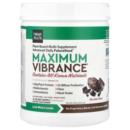 바이브랜트 헬스 Vibrant Health, Maximum Vibrance, 버전 6.1, 초콜릿 청크, 721.8g(25.46oz) 상세 이미지