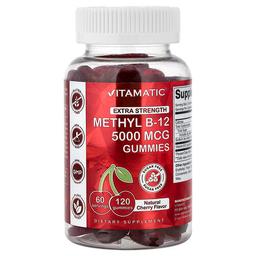 비타매틱 Vitamatic, 메틸 B-12 구미젤리, 천연 체리 맛, 구미젤리 120개(구미젤리 1개당 2,500mcg)