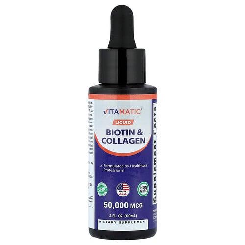 비타매틱 Vitamatic, 액상 비오틴 및 콜라겐, 60ml(2fl oz) 상품 이미지