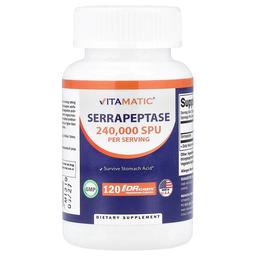비타매틱 Vitamatic, 세라펩타아제, DRcaps® 하이프로멜로오스 캡슐 120정(캡슐당 120,000SPU)