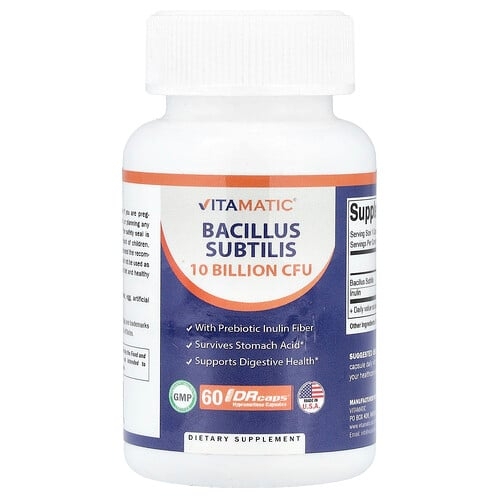 비타매틱 Vitamatic, 바실러스 서브틸리스, DRcaps® 하이프로멜로오스 캡슐 60정 상세 이미지