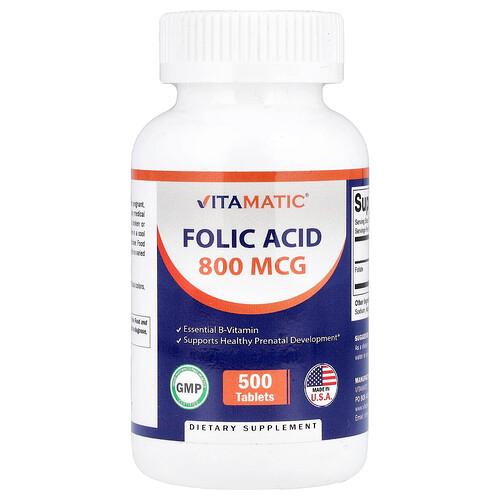 비타매틱 Vitamatic, 엽산, 800mcg, 500정 상품 이미지