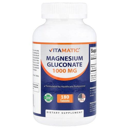 비타매틱 Vitamatic, 마그네슘글루코네이트, 1,000mg, 180정 상품 이미지