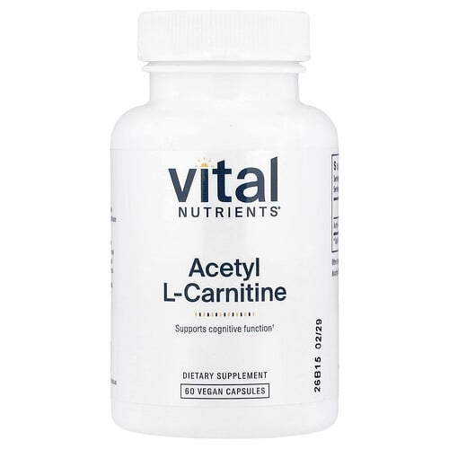 Vital Nutrients, 아세틸 l-카르니틴, 500mg, 베지 캡슐 60정 상세 이미지