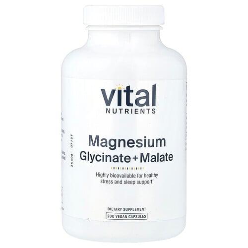 Vital Nutrients, 글리신산 마그네슘 + 말레이트, 비건 캡슐 200정(캡슐당 120mg) 상품 이미지