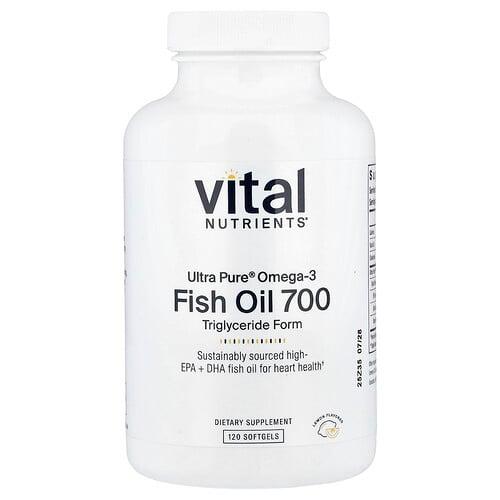 Vital Nutrients, 울트라 퓨어, 피쉬 오일 700, 레몬, 소프트젤 120정 상품 이미지