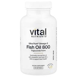 Vital Nutrients, Ultra Pure® 오메가3, 피쉬 오일 800, 레몬, 소프트젤 90정