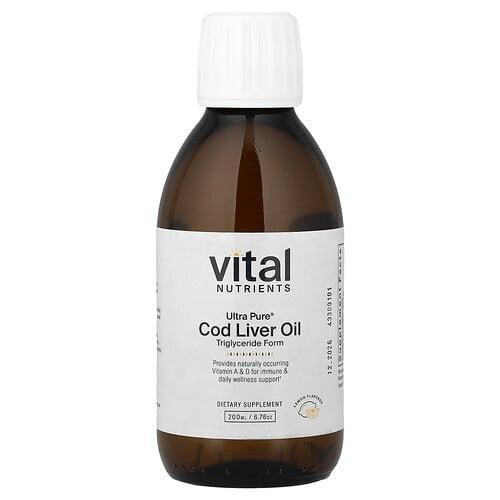 Vital Nutrients, 울트라 퓨어, 대구 간유, 레몬, 200ml(6.76oz) 상품 이미지