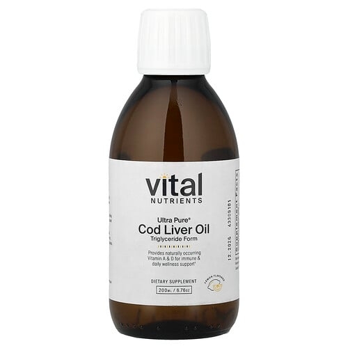 Vital Nutrients, 울트라 퓨어, 대구 간유, 레몬, 200ml(6.76oz) 상세 이미지